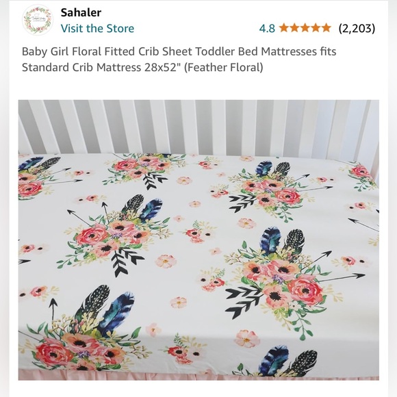 Baby Girl Boho Floral Feather Minky Blanket Crib Comforter Quilt Sheet Set - Picture 6 of 7